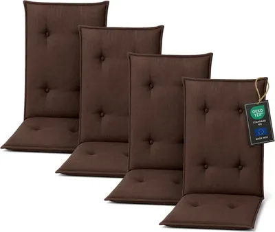 Produktbild von Pillows24 Sitzkissen Stuhl Outdoor - 120x50x8 cm / Braun / Abgesteppt – Kissen, Stuhlsitzkissen, Sitzpolster für Gartenmöbel