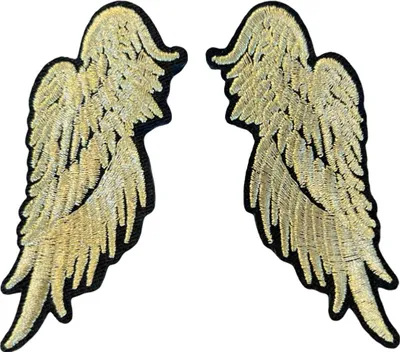 Produktbild von Flügel-Emblem-Patch-Set zum Aufbügeln in Gold
