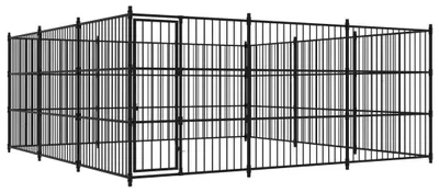 Zdjęcie produktu dla Klatka dla psów - Budka dla psów - Klatka transportowa dla psów - Klatka dla psów - Schronienie dla psów - 450 x 450 x 185 cm - Stal malowana proszkowo