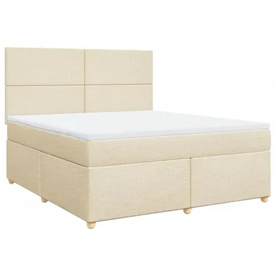 Produktbild von vidaXL Boxspringbett mit Matratze Creme 180x200 cm Stoff