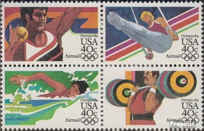Produktbild von Briefmarken USA 1983 Mi 1622A-1625A Viererblock (kompl.Ausg.) gestempelt Olympische Sommerspiele 84