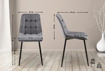 Produktbild von Esszimmerstuhl HLO-CP118 Samt  dunkelgrau