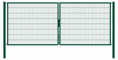 Produktbild von Alberts Doppeltor Flexo mit Zubehör, zum Einbetonieren, grün, Breite 400 cm, Höhe 160 cm