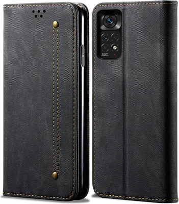 Produktbild von Redmi Note 11S Hülle, Leder Brieftasche Flip Bookstyle Schutzhülle mit Standfunktion für Xiaomi Redmi Note 11S Schwarz