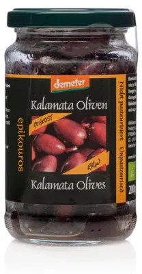 Zdjęcie produktu dla Epikouros oliwki Kalamata niedrylowane 200gDemeter