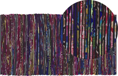 Produktbild von BELIANI Teppich Bunt mit Schwarz 80 x 150 cm Baumwolle Kurzflor Abstrakt Rechteckig Modern