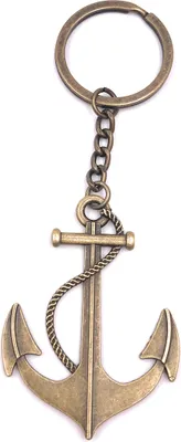 Produktbild von Onwomania Schlüsselanhänger Anker Bronze Groß Metall Anhänger Charm