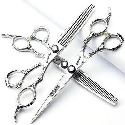 Produktbild von Friseurscheren Set 7 Zoll 440c Edelstahl Haarschneideschere Verdünnungsschere