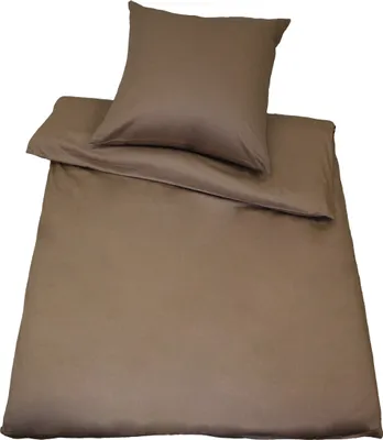 Produktbild von Baumwoll-Satin-Bettwäsche 135 x 200/80 x 80 cm,  Grau 135x200