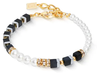 Immagine prodotto di Bracciale - Acciaio inossidabile dorato - Fusion onice e perla
