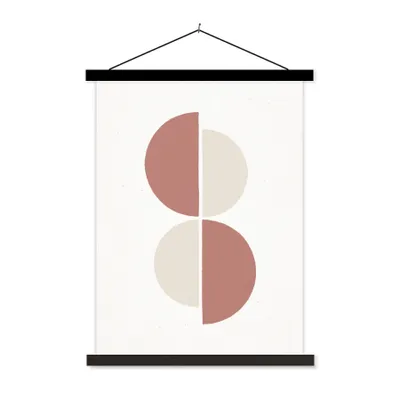 Produktbild von MuchoWow® Textilposter Minimalismus - Abstrakt - Pastell 60x80 cm mit schwarzem Rahmen - Plakathalter