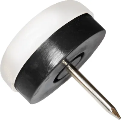 Produktbild von Adsamm® | 16 x Kunststoffgleiter mit Puffer und Nagel | Ø 25 mm | Weiß | rund | Möbelgleiter mit Dämpfer und Stift in von Adsamm®
