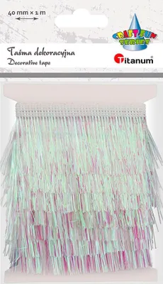 Obrázek produktu pro Taśma plastikowa frędzle 40mmx1m biała Titanum