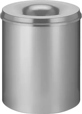 Produktbild von Selbstlöschender Papierkorb & Abfallsammler aus Metall | 80 Liter, HxØ 54x47cm | Grau