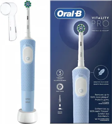 Produktbild von Oral-B elektrische Zahnbürste Vitality PRO D103 Blau Schutzhülle Timer