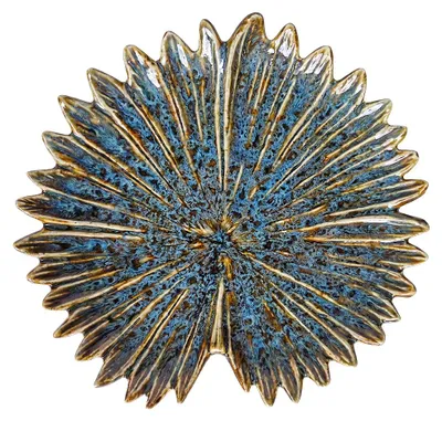 Produktbild von Clayre & Eef Dekoration Schale Blume Blau Keramik