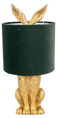 Produktbild von Clayre & Eef Tischlampe Kaninchen Ø 20x43 cm Goldfarbig Grün Polyresin
