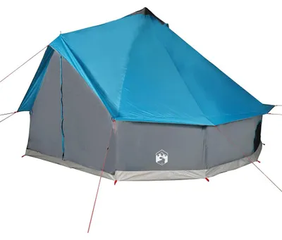 Image de vidaXL Tipi tente familiale 12 personnes bleu imperméable