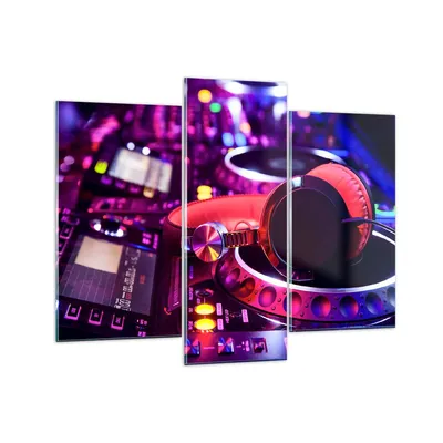 Produktbild von Bilder auf glas - DJ Disco Nachtclub Audio - 130x100cm - Glasbilder - Wandbilder - Kunstdruck - zum Aufhängen bereit - Wanddekoration aus Glas - Glas Bilder - Wandbild auf Glas - GCB130x100-2404