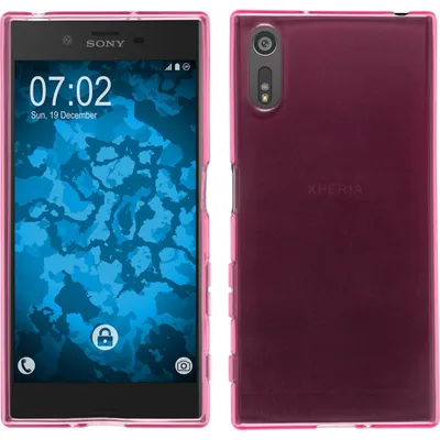 Produktbild von PhoneNatic Case kompatibel mit Sony Xperia XZ - pink Silikon Hülle transparent + 2 Schutzfolien