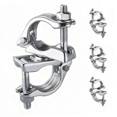 Produktbild von 4X 360° 48x48mm Drehkupplung Gerüstschelle Gerüstkupplung Doppelschelle Kupplung für 45-50mm Rohre zur Befestigung von Gerüsten Ankerstange