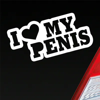 Produktbild von Auto Aufkleber I Love my Penis Lustig Spruch 15x7 cm Weiss Matt Sticker Heckscheibenaufkleber