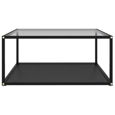 Immagine prodotto di vidaXL Tavolino trasparente e nero 80x80x35 cm in vetro temperato