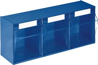 Productafbeelding van Lockweiler doorzichtig magazine, blauw, B600xT197xH240mm, 3 stuks, gegoten polystyreen - 1500391