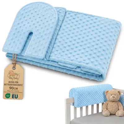 Obrázok produktu pre Poťah na chránič hrany postieľky, iba poťah, snímateľný dĺžka 90 cm Modrá
