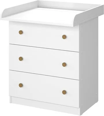 Productafbeelding van Aankleedcommode - Babycommode - Baby verzorgen - Ergonomisch design - 80 x 95 cm - Wit