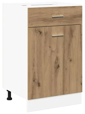 Image de vidaXL Armoire basse à tiroirs Lyon Chêne Artisan 40x46x81,5 cm Matériau dérivé du bois