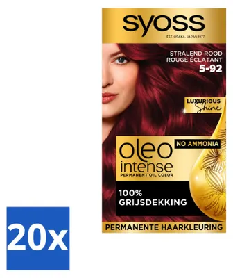 Immagine prodotto di 20 confezioni di SYOSS Oleo Intense 5-92, colorazione permanente per capelli - Rosso brillante - Confezione vantaggiosa - 20 pezzi