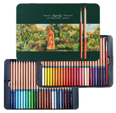 Produktbild von Wasserlösliche Farbstifte 48 Farben inklusive Pinsel Eisendose Serie 3120