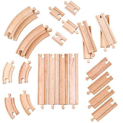 Produktbild von Holz-Kurven und -Geraden-Erweiterungsset für Modelleisenbahnen