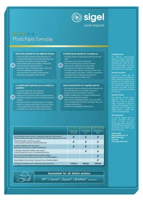 Produktbild von SIGEL IP712 Inkjet Fotopapier Everyday, hochglänzend, 200 g/m², A4, 100 Blatt