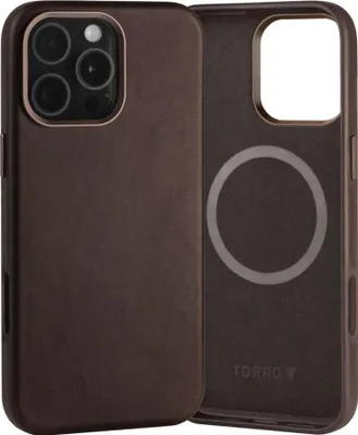Obrázek produktu pro TORRO iPhone 16 Pro Max Slim Leather Bumper Case - tmavě hnědý