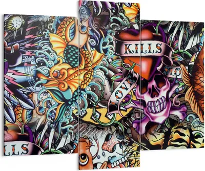Produktbild von Bild auf Leinwand - Leinwandbild - Graffiti modern - 130x100cm - Wand Bild - Wanddeko - Wandbilder - Leinwanddruck - Bilder - Kunstdruck - Wanddekoration - Leinwand bilder - Wandkunst - CB130x100-3759