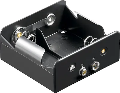 Image de Goobay 11452 Porte-piles 2x D (mono), bouton-pression, noir - bouton-pression