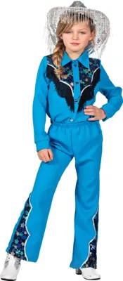 Produktbild von Western Mädchenkostüm blau