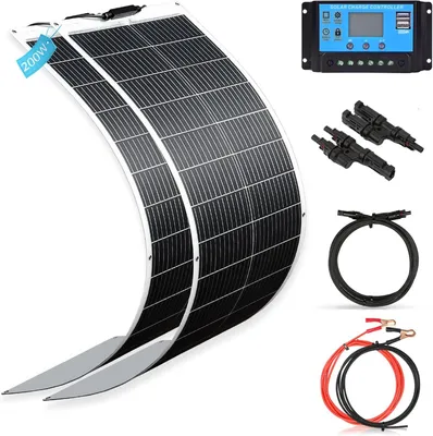 Obrázok produktu pre Solárny panel, 100 W, 18 V, monokryštalický, flexibilný fotovoltaický panel (200 W, novinka)