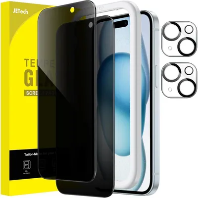 Obrázok produktu pre Ochranná fólia na obrazovku pre iPhone 15 Plus (6,7 palca) s ochranou fotoaparátu, 2 kusy
