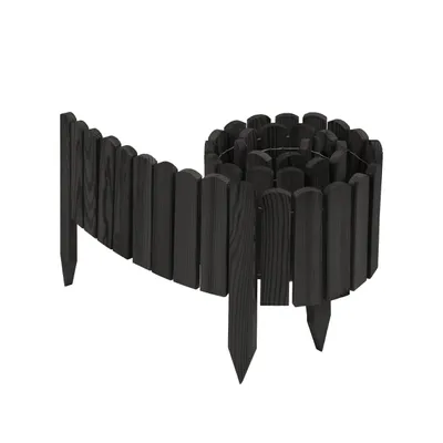 Zdjęcie produktu dla Woodygift Obrzeże Trawnikowe Palisada Ogrodowa Drewniana 40x200cm Grafit Płotek Ogrodowy Rollborder