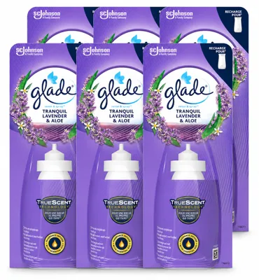 Imagen del producto de 6 recambios para ambientador Glade Sense & Spray - Lavanda y Aloe - 18 ml - Paquete económico - 6 unidades