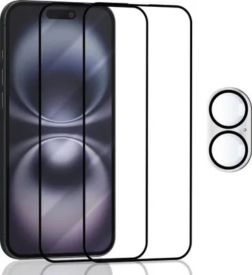 Produktbild von 2-Pack Displayschutzfolie & 1-Pack Objektivschutz fur Iphone 16 aus 9H gehärtetem Glas
