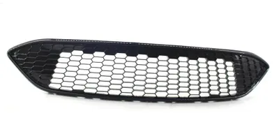 Immagine prodotto di Paraurti anteriore con griglia del radiatore, compatibile con Ford Focus 2015-2017, motivo a nido d'ape, nero lucido