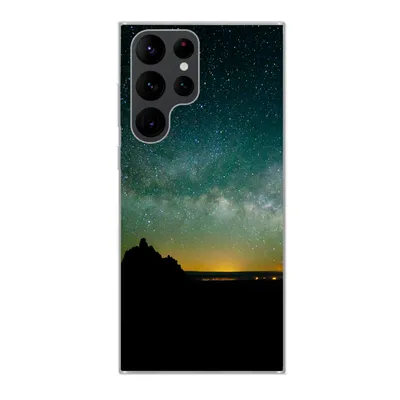 Produktbild von MuchoWow® Handyhülle Schutzhülle Hülle für Samsung Galaxy S22 Ultra Universum - Sternenhimmel - Grün - Jungen - Mädchen - Kinder Silikon Softcase Handy Hülle - Abbildung