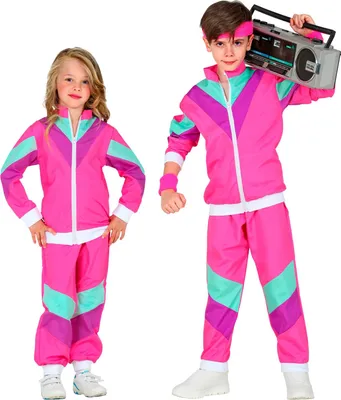 Produktbild von Kostüm Outfit Kleiner Trainingsanzug Nylon DISCO 14-16 Jahre