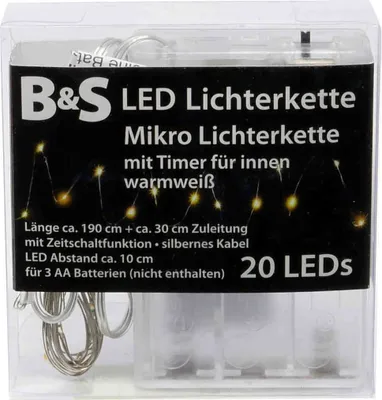 Produktbild von Lichterkette 24 LED warmweiß Lichterkette mit Timerfunktion Innen