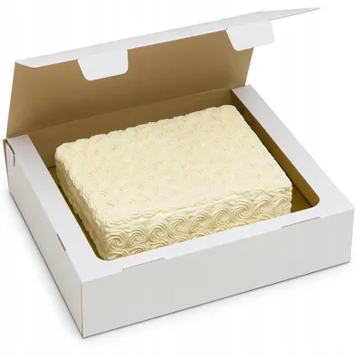 Produktbild von Rubicello Tortenbox mit Deckel Kuchenverpackung Stark Weiß 40x30x9cm