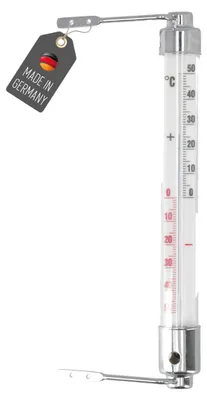 Produktbild von Fensterthermometer Wiener Metall Thermometer 20cm Lang Analog Außen Fenster Garten Außenthermometer Temperatur Analog -40 bis 50°C Außenthermometer